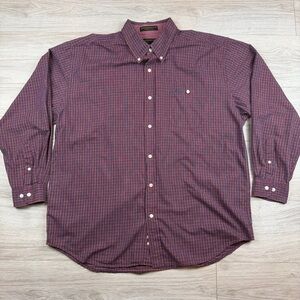 Vtg Alexander Julian Maroon Plaid Button Down Dadcore Grandpacore Streetwear XL